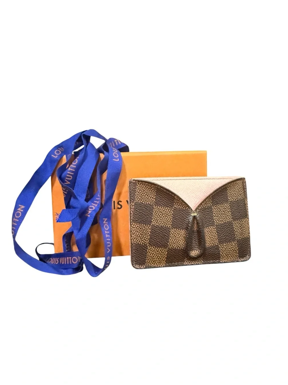 Louis Vuitton Damier Ebene Porte Cartes Double Card Holder Rose Ballerine
